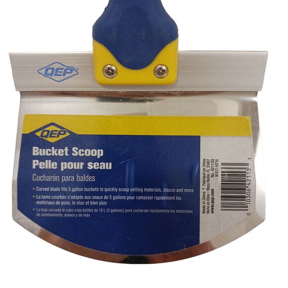 QEP Bucket SCOOP Hand Tool For Cement Work Mixer 10.5" L x 6.5"W Comfort Handle - Picture 2 of 16